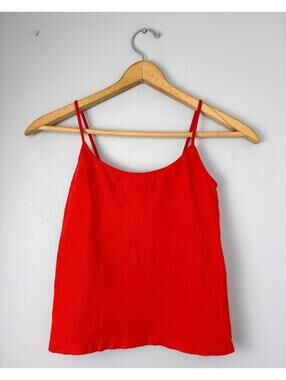 Vintage 90s bebe Cherry Red Stretch Spaghetti Camisole Tank Small Made in USA